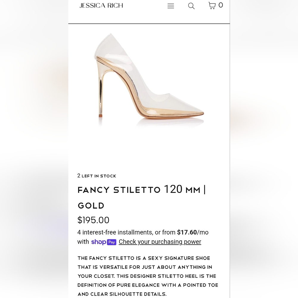 Jessica Rich Gold Stiletto Heels